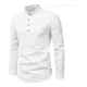 thumbnail image 4 of Camisa Cuello Mao Lino Hombre Casual Manga Larga Slim Fit, 4 of 8