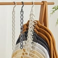thumbnail image 3 of Multi Functional Folding Clothes Hanger Rack - Space Saving Vertical Closet Organizer with Non-Slip Hooks Holds 10 Garments, 17 Inch, 3 of 8