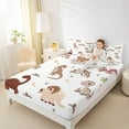 thumbnail image 4 of Manfei Kawaii Dinosaur 3pcs Twin Sheet Sets,Cartoon Dino Twin Fitted Sheet,Rainbow Stars Breathable Flat Sheet,Cute Room Decorative, 4 of 7