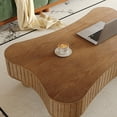 thumbnail image 3 of Hassch Lift-Top Coffee Table with Hidden Storage, 42" Living Room Center Table with Fluted Panels, and Safety Curved Corners - Walnut, 3 of 6