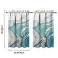 thumbnail image 4 of Vintage Blue Green Marble Pattern Tier Cafe Curtains for Bathroom Living RV Rod Pocket Window Drapes 2 Panels Set 28"x39" 2 Panels Window Treatment Tiers, 4 of 4