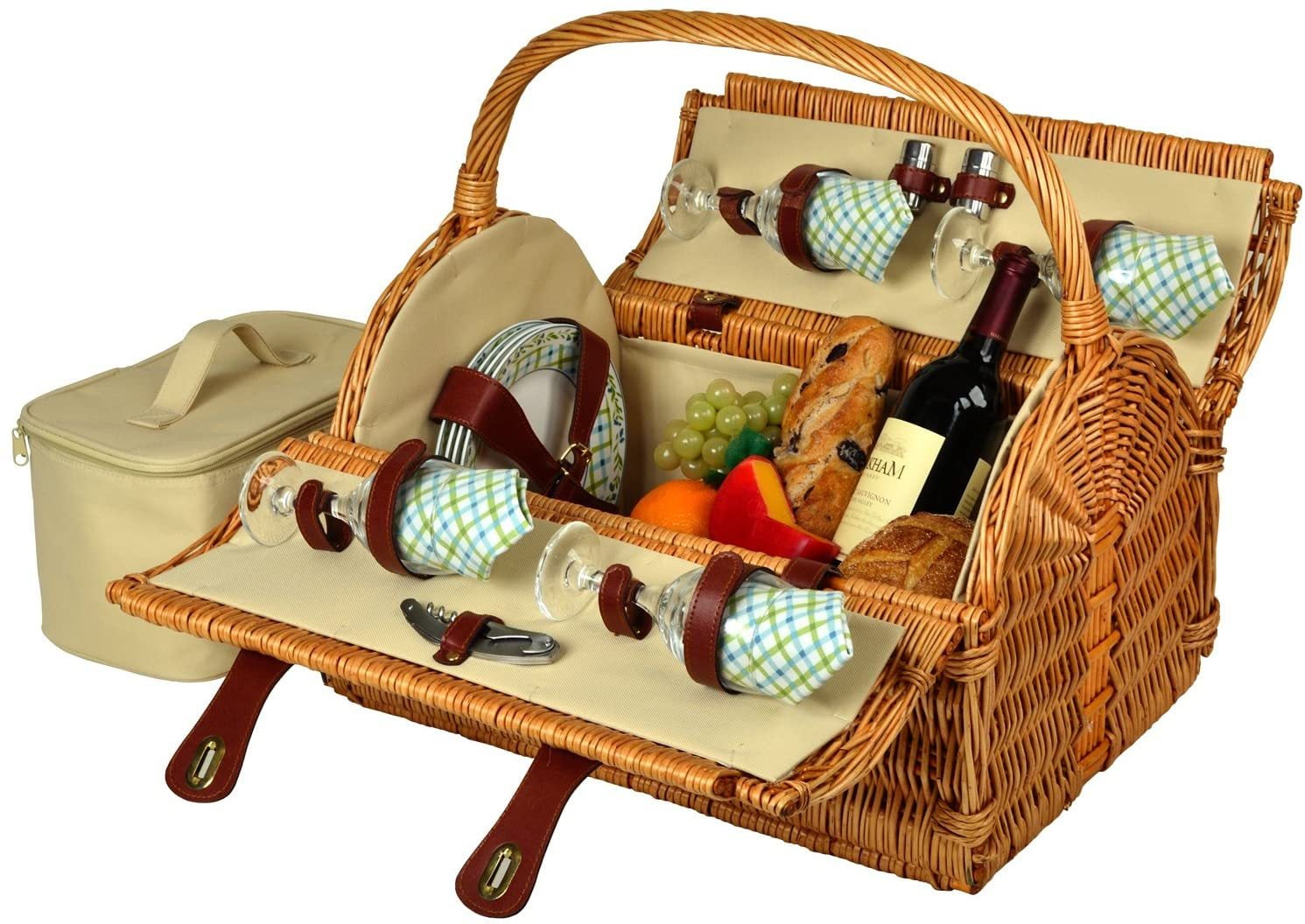 (D) York Picnic Basket for 4 Backpack Bag for Outdoor (Green) Walmart