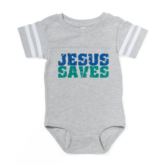 CafePress - Jesus Saves - Cute Infant Baby Football Bodysuit