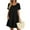 #003-Black, variant on Xyxonk Summer Dresses for Women Short Sleeve Flowy Swing Dress Babydoll Elegant Solid Color Crewneck Beach Dresses Navy S
