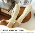 thumbnail image 5 of LDU Women's Thermal Crew Socks, Wavy Striped with Terry Lining, Winter Mid Calf Socks, 6 Pairs, 5 of 7