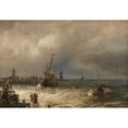 thumbnail image 2 of Hermann Ottomar Herzog 14x11 Black Ornate Wood Framed Double Matted Museum Art Print Titled: The Return from Fishing, 2 of 5