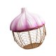 thumbnail image 5 of Cesta de almacenamiento para huevos frescos, jengibre y ajo con asas, de hierro tejido decorativo Púrpura, 5 of 9