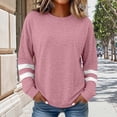 thumbnail image 2 of WTXUE Long Sleeve Shirts for Women Color Block Comfy Crewneck T Shirt Basic Tees Loose Casual Blouses Oversized Tunic Tops Patchwork Blouse Fall Outfits 2026 Trendy Spring Clothes Pink S, 2 of 5