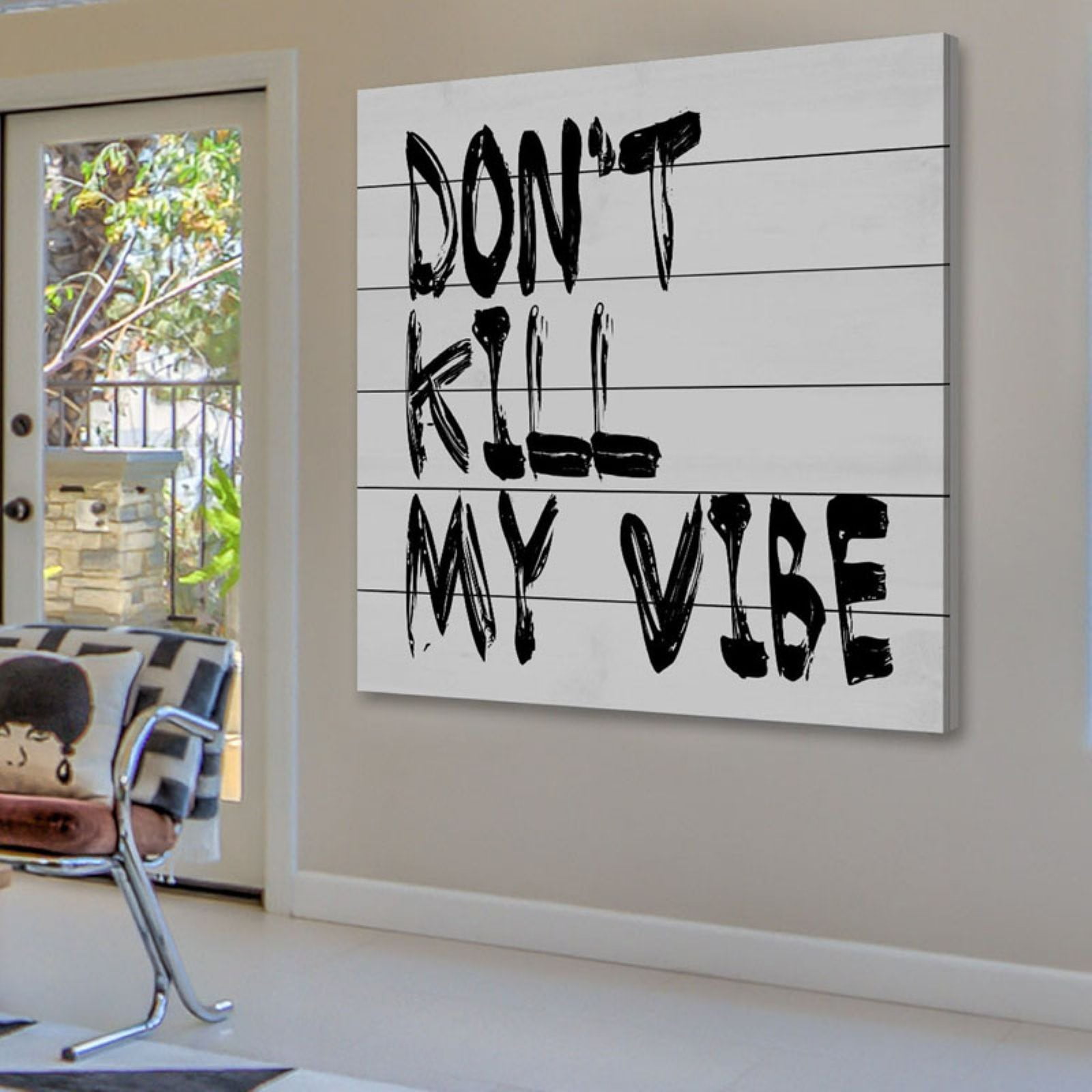 Marmont Hill "Don't Kill My Vibe" by Diana Alcala Painting Print on White Wood