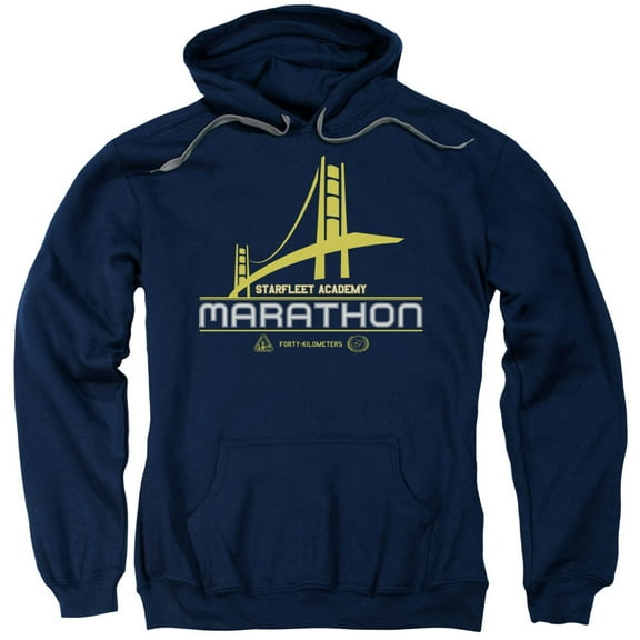 Star Trek Marathon Logo Adult Pullover Hoodie Sweatshirt Navy