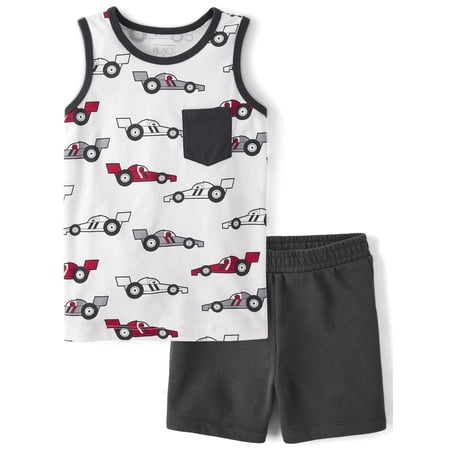 The Children's Place Baby & Toddler Boys Sleeveless Racecar Set, 2-Piece, Sizes 6M-5T