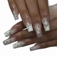 thumbnail image 5 of French Tip Press on Nails Heart Fake Nails Medium Square False Nails with  Nails Full Cover Stick on Nails for Women Manicure, 5 of 11