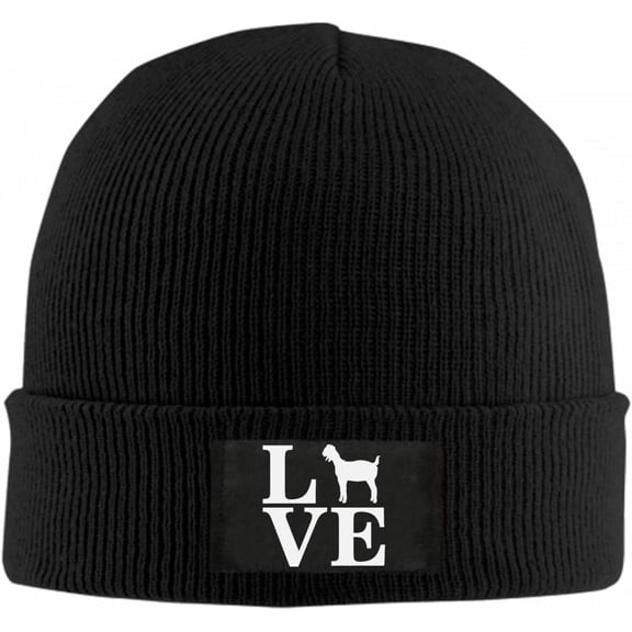 Barnyard Farm Animal, Love Goats Beanie Hat for Women Men Winter Hat Cuffed Winter Beanie Warm Skull Cap Plain Knit Hat Cap