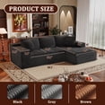 thumbnail image 3 of Vineego 110" L Shaped Modular Sectional Sofa 3 Seat Cloud Sectional Couch with Deep Seat Upholstered Boneless Couches for Living Room,Black, 3 of 8