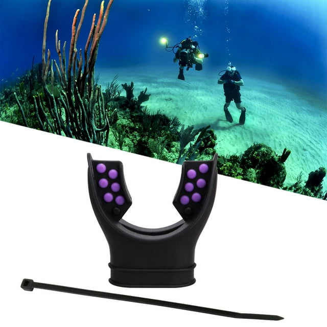 Scuba Diving Regulator Mouthpiece Moldable Comfortable Replacement Universal Snorkel Mouthpiece for Diving Dive Shops Scuba Unisex Accessory black and violet