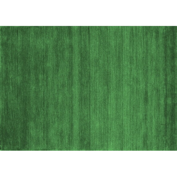 Ahgly Company Indoor Rectangle Abstract Emerald Green Contemporary Area Rugs, 8' x 10'