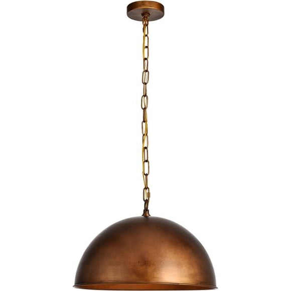 Elegant Lighting LD6013D15BR 10 x 15 in. Merce Collection Manual Brass Pendant