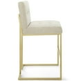 thumbnail image 2 of Modway Privy Gold Stainless Steel Upholstered Fabric Bar Stool in Gold Beige, 2 of 7