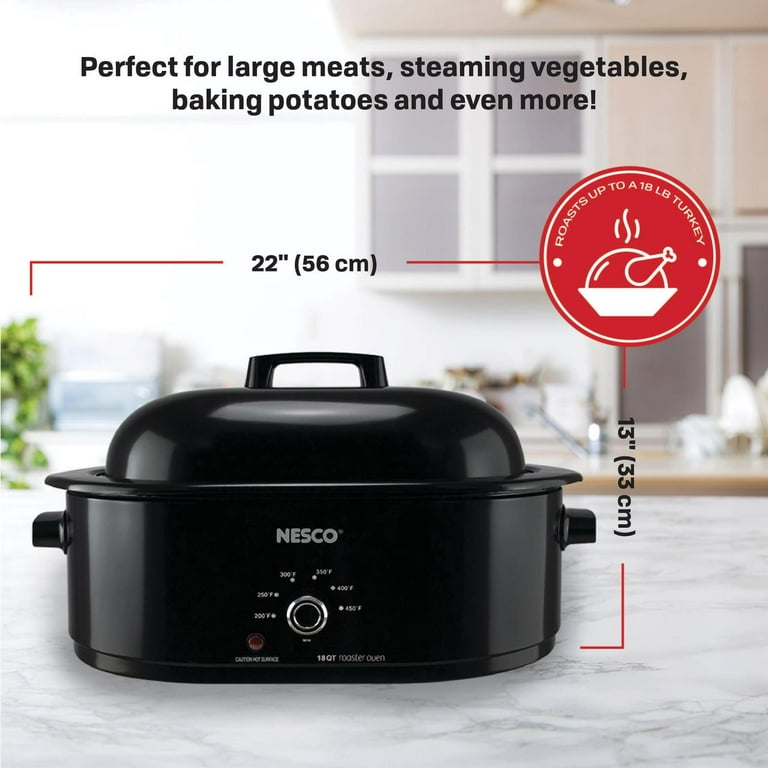 NESCO 1,450Watt Roaster With Porcelain Cookwell, White,, 55 OFF