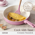 thumbnail image 5 of Carote Pink Ceramic Cookware Sets, 7Pcs Natural Nonstick Pots and Pans, Non Toxic Induction Cookware, 5 of 6