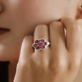 thumbnail image 3 of LUXORO AAA Rubellite White Diamond Oval 10K Yellow Gold Ring for Women Jewelry Birthday Christmas Gifts Size 6 Ct 2.98, 3 of 6