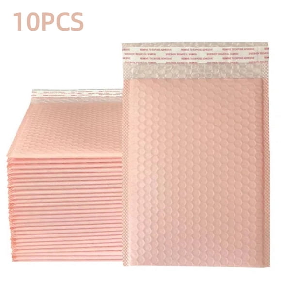 Jinswick 10Pcs Bubble Mailer Self Seal Pink Bubble Padded Mailing Envelopes Bags Gift Wrap Packaging Bag Small Business Supplies Pink 15*18+4cm