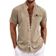 thumbnail image 1 of New Men's Retro Casual Loose Fitting Short Sleeved Printed Shirt M, 1 of 5