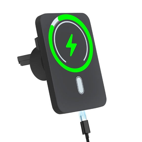 Super Strong Magsafe Car Mount with 15W Fast Wireless Charging,360°Adjustable Magnetic Wireless Car Charger, Air Vent Phone Holder Car Mount,Black