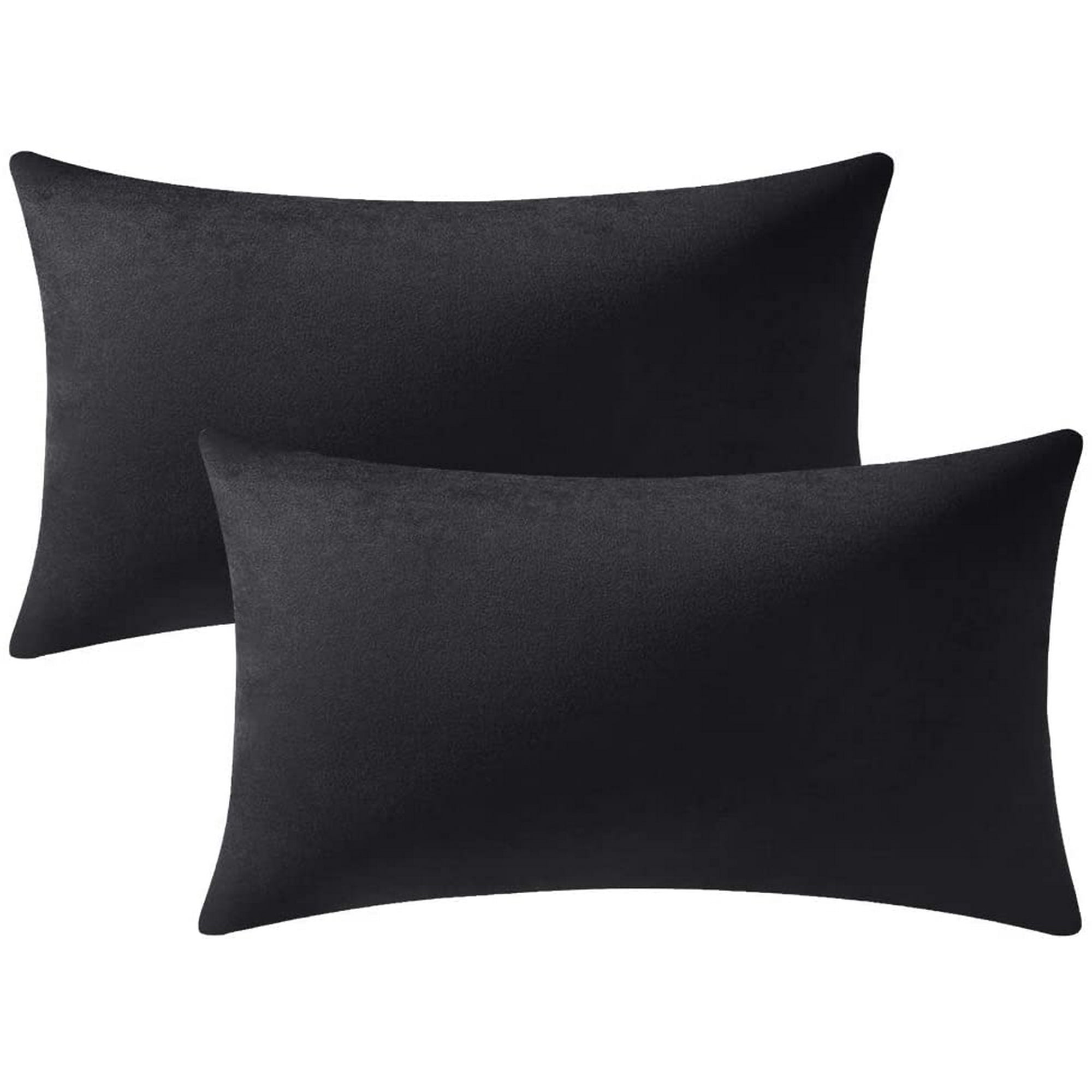 Decorative Pillow Covers 12x20 Black 2 Pack Cozy Soft Velvet Rectangular Throw Pillow Cases for Farmhouse Home Decor Walmart