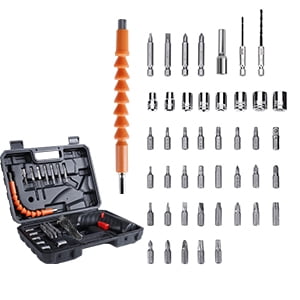 47 in 1 Electric Screwdriver Cordless Rechargeable Small Power Drill Set 3.6V Li-ion 3.5Nm Max Torque Electric Rotatable Drill Screwdriver for for Home Office DIY Tools (Black)