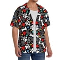 thumbnail image 2 of Fotbe Paw And Bones Camisa Estampada de Manga Corta para Hombre, Casual de Verano, Estilo Playero, Sin Arrugas-Medium, 2 of 5