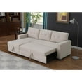 thumbnail image 3 of HomeStock City Chic L-Shaped Fabric Reversible, Easy Convertible Pull-Out Sleeper Sectional Sofa/Storage Chaise with Tufted Back Cushions and Track Arms-Beige, 3 of 9