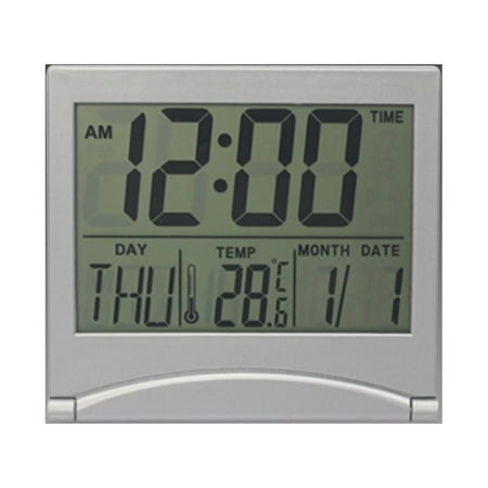 STOBOK Alarm Clock Digital Mirror Digital Clock Silver ABS 1Pack