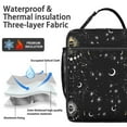 thumbnail image 2 of Gold Accent Gothic Lunch Box - Starry Night Constellation Pattern, Insulated Reusable Tote Bag with Zipper Closure & Leakproof Cooler for Picnic/Camping, 2 of 7