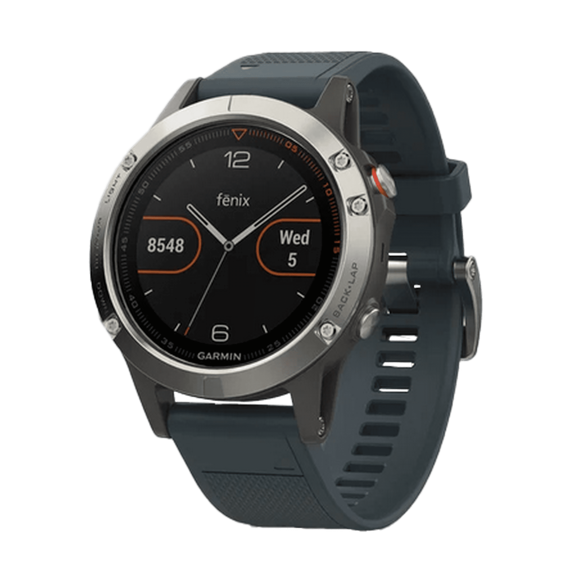 Garmin Fenix 5, Silver with Granite Blue Band, GPS Smartwatch (Garmin Certified )