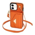 thumbnail image 7 of Nalacover Case for iPhone 11, Crossbody Wallet Case with Card Slots Holder, PU Leather Lanyard Shoulder Strap Purse Cover with Kickstand Shockproof Case for iPhone 11, Orange, 7 of 7