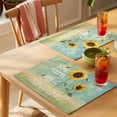 thumbnail image 4 of Sunflowers Placemats Set of 12 Modern Bee You Are My Sunshine Green Place Mats Indoor Wipeable Table Mats Washable Cloth Dining Table Placemats for Kitchen Holiday Party Home Decor 13x19 Inch, 4 of 9