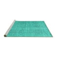 thumbnail image 2 of Ahgly Company Machine Washable Indoor Square Persian Turquoise Blue Traditional Area Rugs, 6' Square, 2 of 4