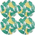 thumbnail image 2 of Banana Palm Leaf Placemats Round Table Mats Non-Slip Washable Heat Resistant Kitchen Place Mat for Home Dining Coffee Tabletop (4PCS) Home Decor, 2 of 7