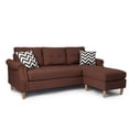 thumbnail image 4 of Poundex Furniture Fabric Reversible Sectional Sofa Set in Espresso Color, 4 of 11