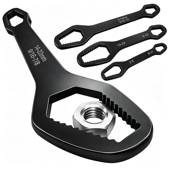KASIU 4 Pcs Self Adjusting Wrench,Double Head Self Wide Size Range,One Wrench Fits All,Portable Universal Wrench for Home Repair,Car Repair Tools Double Head Self-Tightening Adjustable Wrench