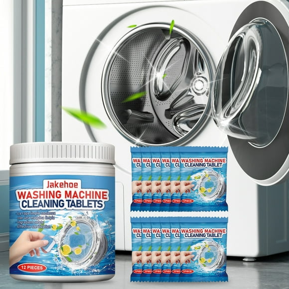 Washing Machine Cleaner Tablets 12 Pack Washer Machine CleaningTablets Descaler,Cleans Front Load and Top Load Washers & HE,Deep Cleaning Washer Cleaner Tablets,Septic Safe Eco-Friendly Deodorizing