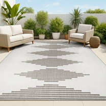JONATHAN Y SANTA MONICA 3 x 5 Area Rug, Vinales Diamond Stripe - Light Gray/Black, SMB204B-3