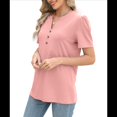 thumbnail image 1 of Top de Verano para Mujer, de Corta, Holgado, con Botones Torcidos, Color Liso, Rosa, Talla XXL, 1 of 4