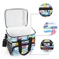 thumbnail image 6 of FORMRS Insulated Cooler Bag 24 Cans Capacity Soft Leakproof Lunch Box with Side Pockets, Yellow Hand Drawn Sailboats, 6 of 7