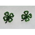 thumbnail image 5 of Emeralds Rhinestone Shamrock Outline Post Earrings, St Patrick's Day Earrings, Irish Four Leaf Clover Earrings Jewelry Gift, 5 of 10