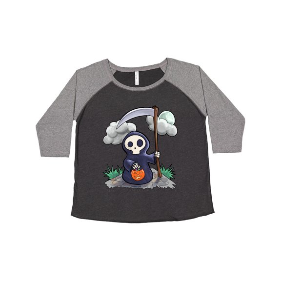 Inktastic Halloween Trick or Treating Cute Grim Reaper Women's Plus Size T-Shirt