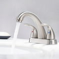 thumbnail image 4 of Centerset 4 Inch Brushed Nickel 2 or 3 Holes Stainless Steel Bathroom Sink Faucet, 2 Handle Bathroom Faucet with Copper Pop Up Drain and Water Supply Lines, BF008-5-BN, 4 of 9