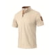 thumbnail image 4 of Mens Manga Corta Botón Abajo Camisas con Bolsillo, Color Sólido Botón de Cuello de Pie Blusa para el Ocio Y Casual, 4 of 9