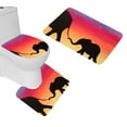 thumbnail image 1 of JSDART Elephant Mother Kids Mothers' Day 3 Piece Bathroom Rugs Set Bath Rug Contour Mat and Toilet Lid Cover, 1 of 2